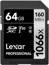 Lexar Professional 1066x Speicherkarte 64 GB SDXC UHS-I Klasse 10 (LSD1066064G-BNNNG)