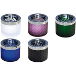 APS Windaschenbecher, Durchmesser: 95 mm, schwarz aus Glas, gefrosted, Metall verchromt, mit Bajonett - 1 Stück (564)