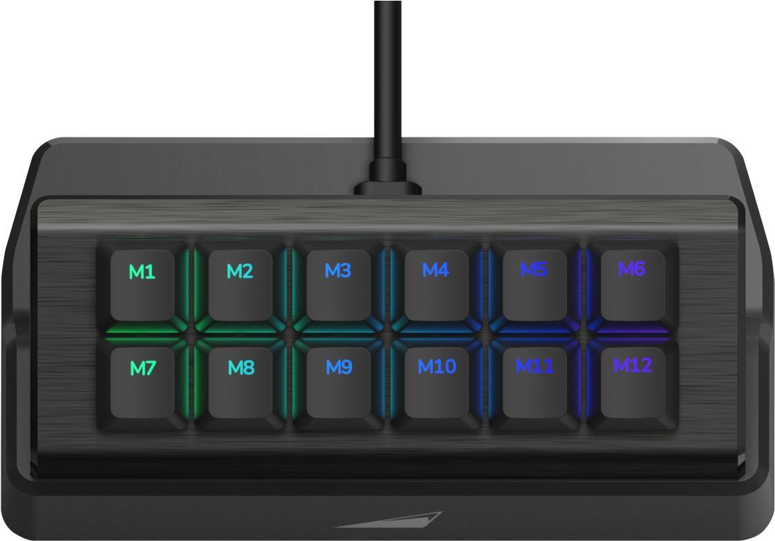 Mountain Macropad, 12 frei konfigurierbare Tasten, Mehrere Profile, Per-Key RGB-Beleuchtung, USB-C-Anschluss (MG-KPMP-B-MT1)