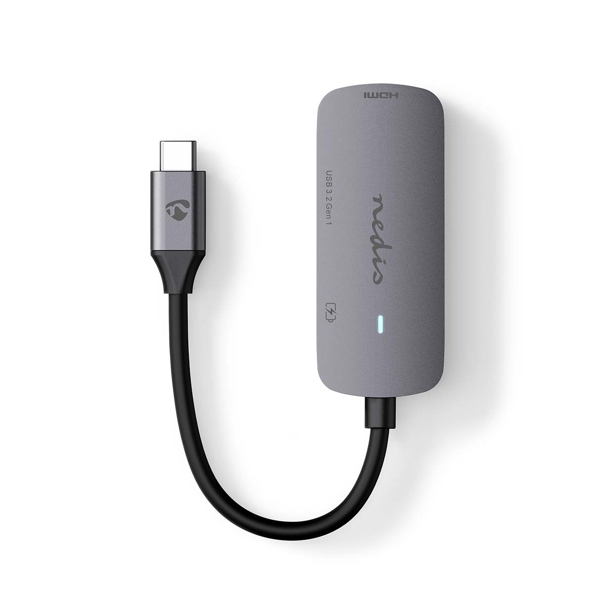 Nedis CCGB64230GY01 USB Multi-Port-Adapter USB-C HDMI USB-A USB-C 4K@30Hz Grau