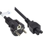 Netzkabel Schutzkontakt-Stecker Typ E+F (CEE 7/7, gerade) an C5 (gerade) für Notebook, schwarz, 0,75 mm², 1,8 m, Good Connections® (P0005-S018)