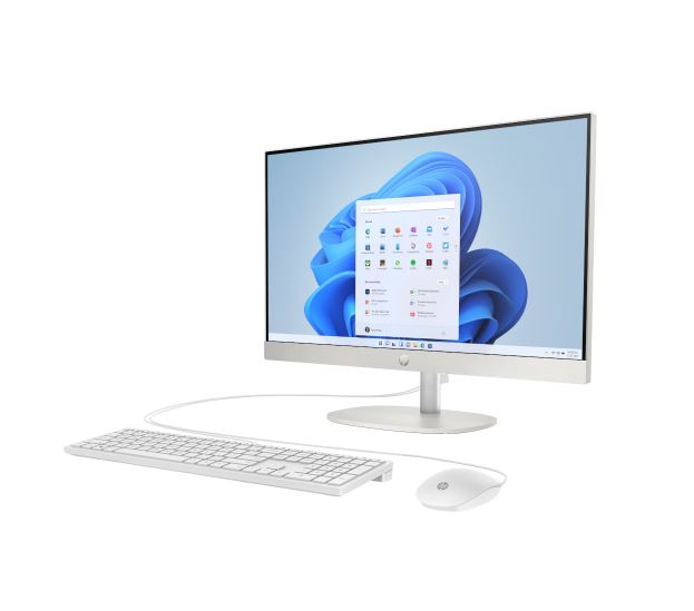 HP All-in-One 24-cr0242ng 23,8" FHD Touch, Core i3-N300, 8GB RAM, 256GB SSD, DOS, Weiß