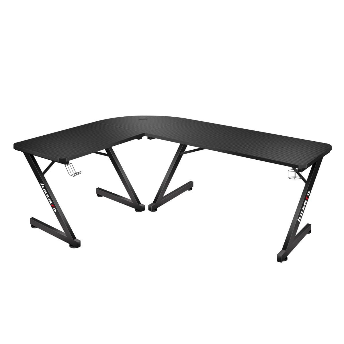 Huzaro Hero 7.0 Gaming-Schreibtisch Eckform Karbonfaser Aluminium Schwarz