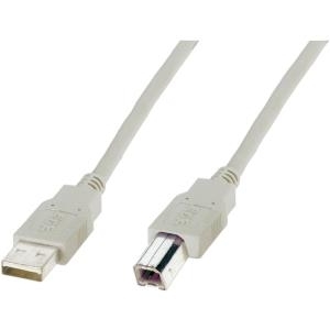 ASSMANN USB2.0 Anschlusskabel 1,8m USB A zu USB B AWG28 beige bulk (AK-300105-018-E)