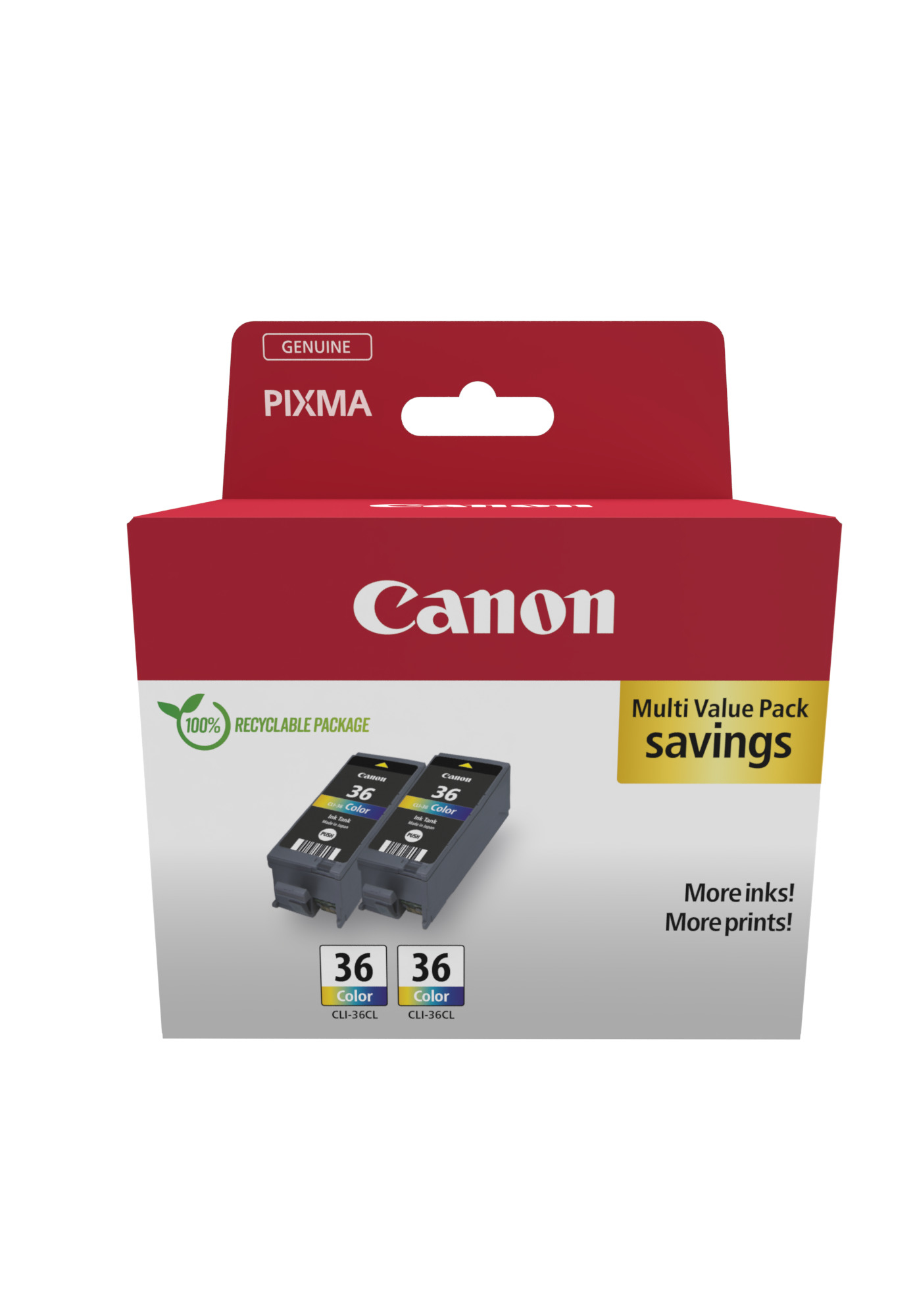 Canon CLI-36 Color Twin Pack Tintenpatrone 2er-Pack Cyan, Magenta, Gelb