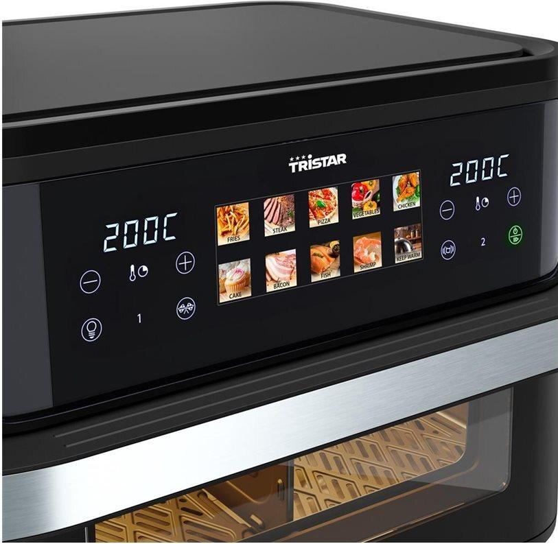 Tristar FR-9078 Doppelte Heißluft-Fritteuse 10 l 2800 W Schwarz, Edelstahl