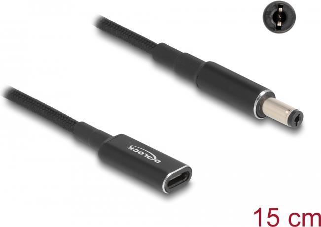 Delock Netzteil 24 pin USB-C (W) zu Gleichstromstecker 5,5 x 2,1 mm (M) (60039)