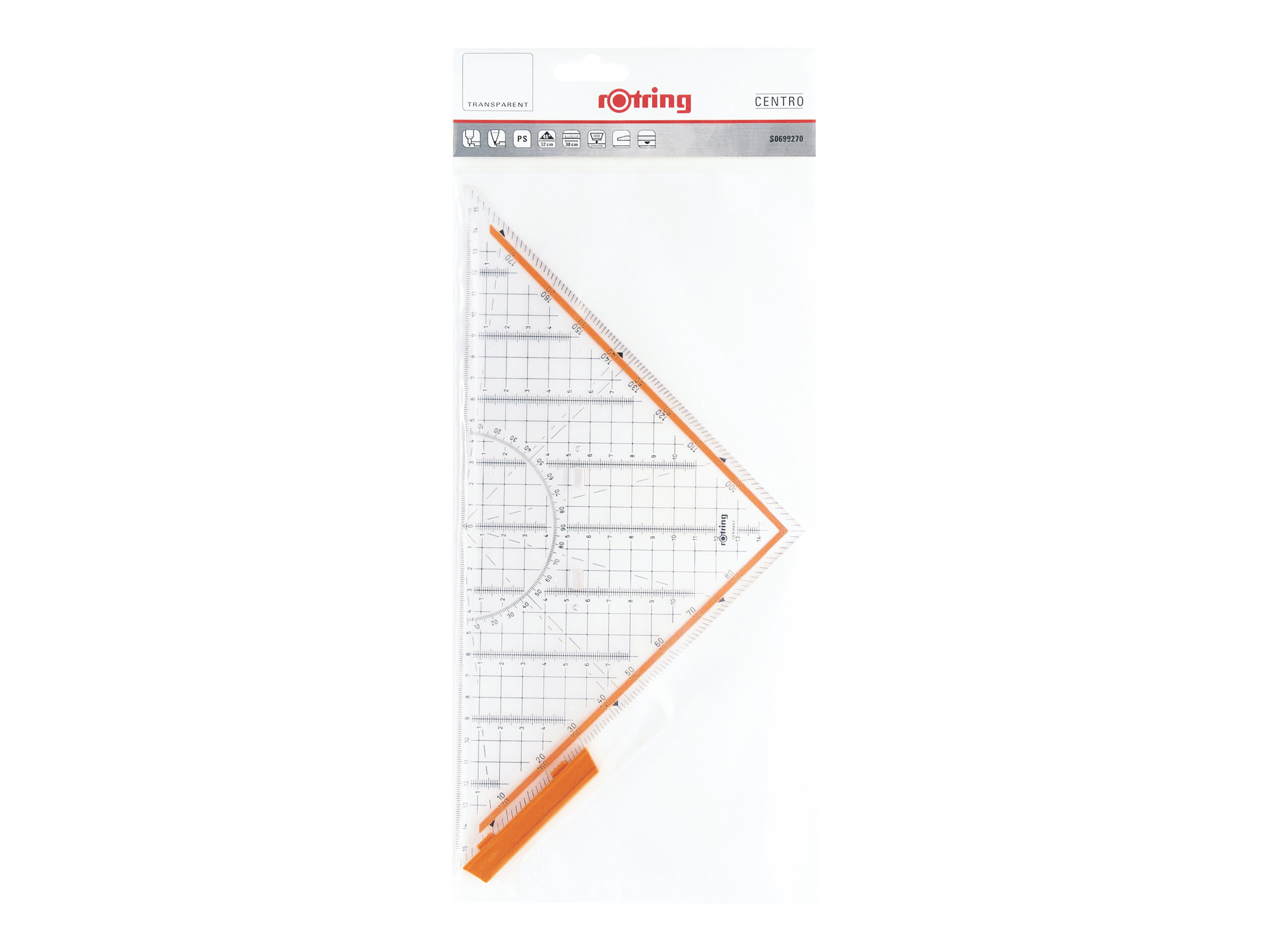 Rotring Centro Professional Set Square 32 cm Kristallklar