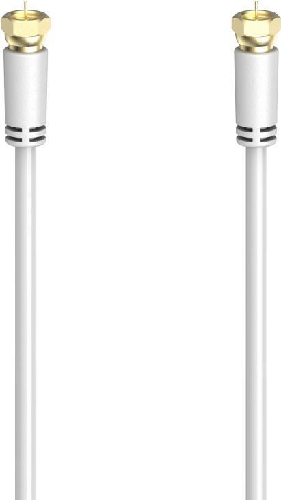 Hama Classic Line SAT-Anschlusskabel, F-Stecker - F-Stecker, vergoldet, 1,5 m, 100 dB, Weiß (00305070)