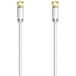 Hama Classic Line SAT-Anschlusskabel, F-Stecker - F-Stecker, vergoldet, 1,5 m, 100 dB, Weiß (00305070)