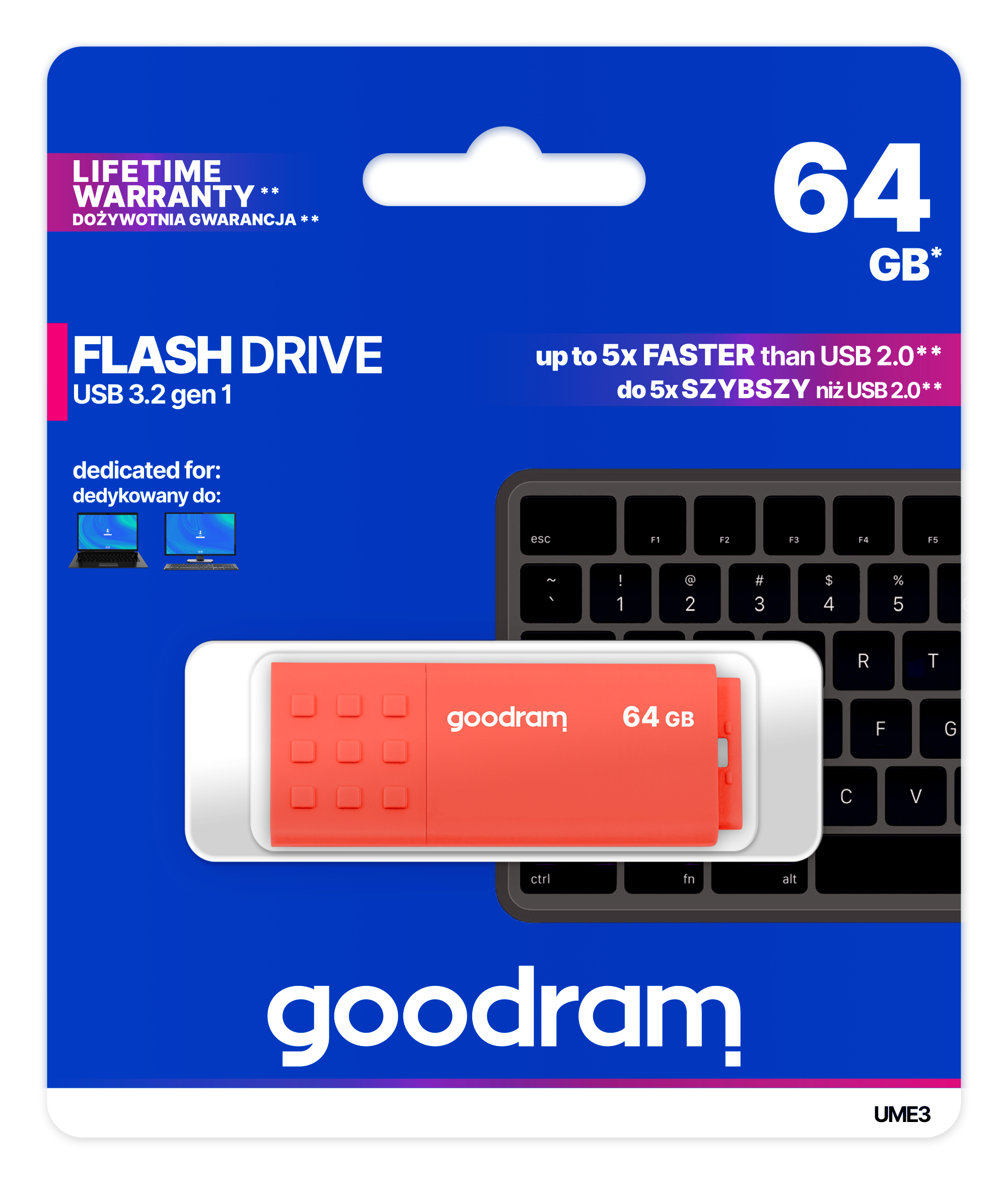 Goodram UME3 USB-Stick 64 GB USB-A 3.2 Gen 1 Orange
