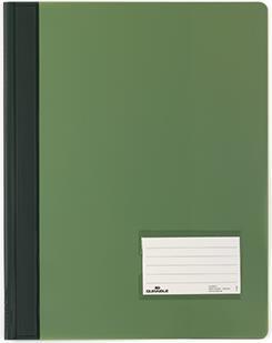 DURABLE Schnellhefter DURALUX, DIN A4, grün-transluzent PVC, überbreit, aus transluzenter Folie, Vorderdeckel mit - 25 Stück (2680-05)