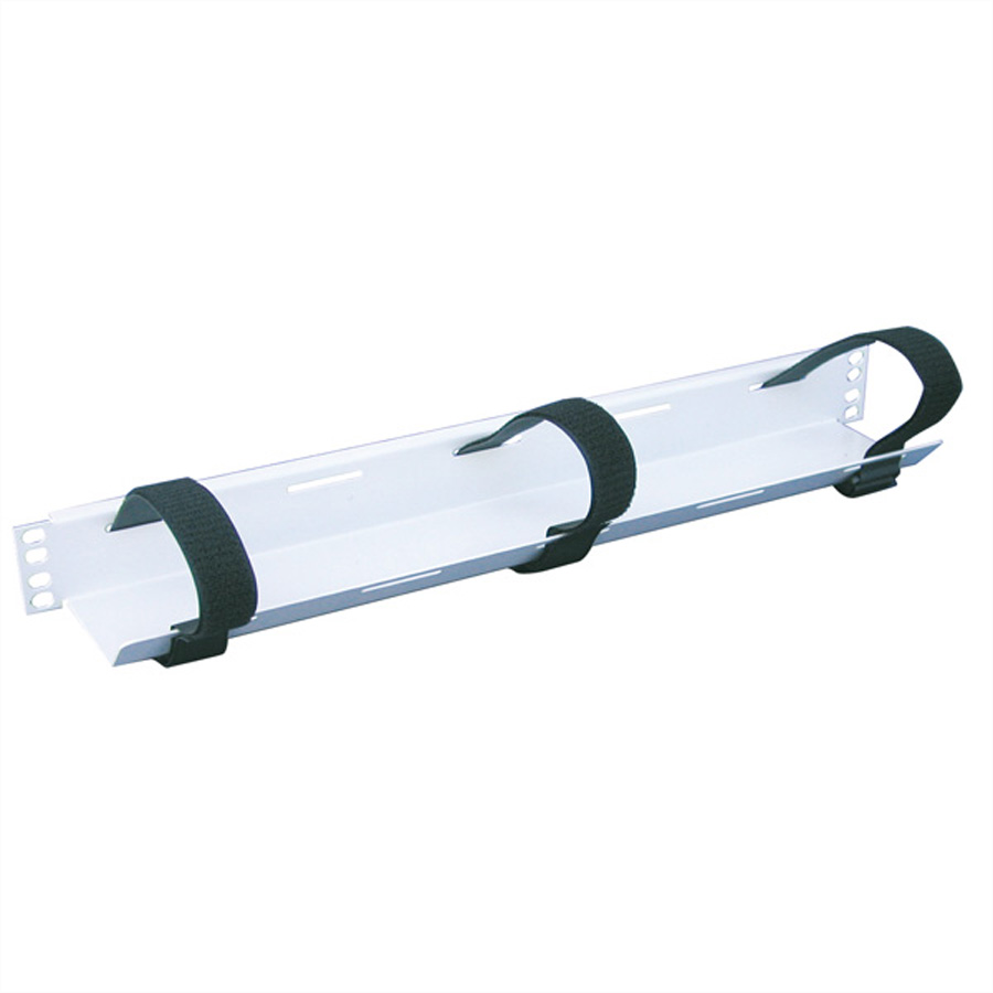 apraNET Kabelführungsplatte Horizontal 1U 48,3 cm (19") mit Klettverschluss Hellgrau, RAL 7035