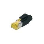 Assmann/Digitus CAT6A MODULAR RJ 45 PLUG.HIROS Vollgeschirmt mit Zugentlastung und Knickschutztülle (schwarz),Kontaktmaterial: Phosphorbronze (A-MO6A 8/8 HRS)