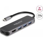 Delock Hub 3 x USB 3,2 Gen 1 + 1 x USB-C (Spannungsversorgung) + 1 x HDMI (64171)