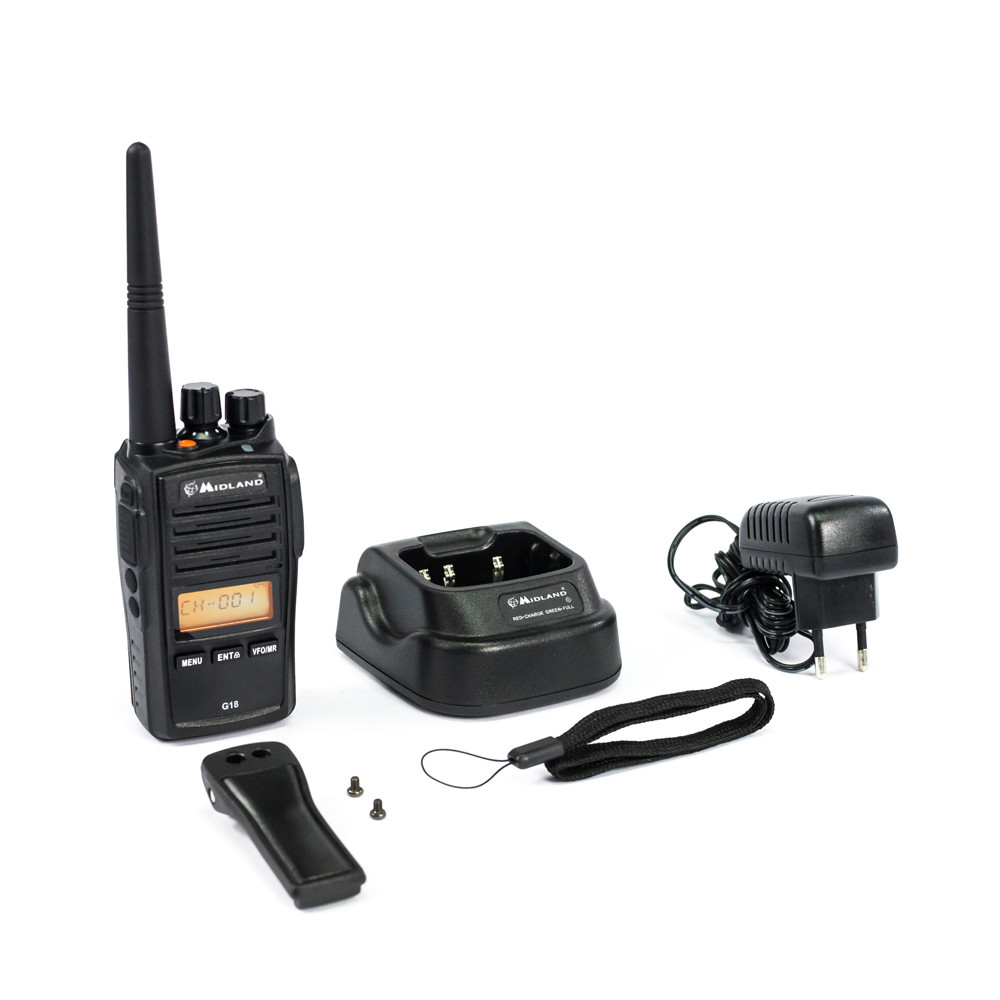 Midland G18 04 PMR446 Funkgerät 8 Kanäle IP67 Schwarz