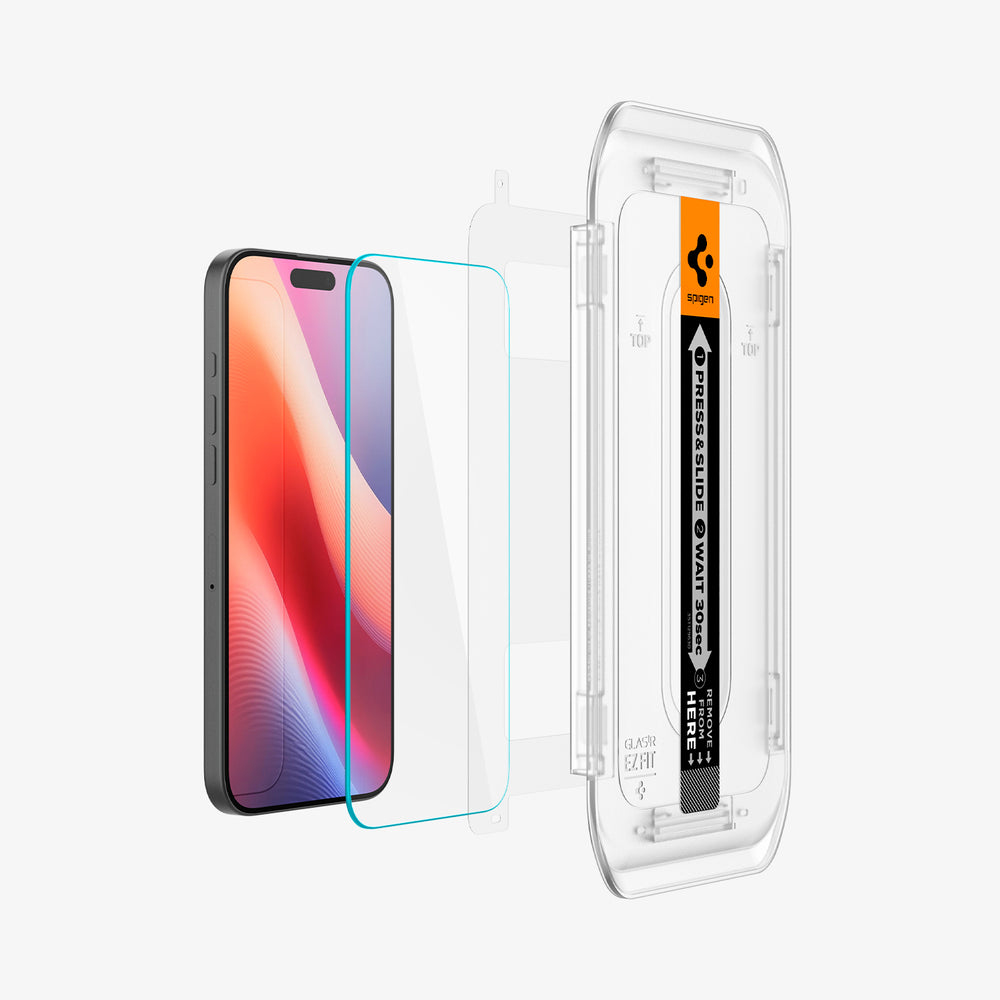 Spigen GLAS.tR EZ Fit Displayschutzfolie aus gehärtetem Glas für iPhone 16 Pro 6.3" Transparent