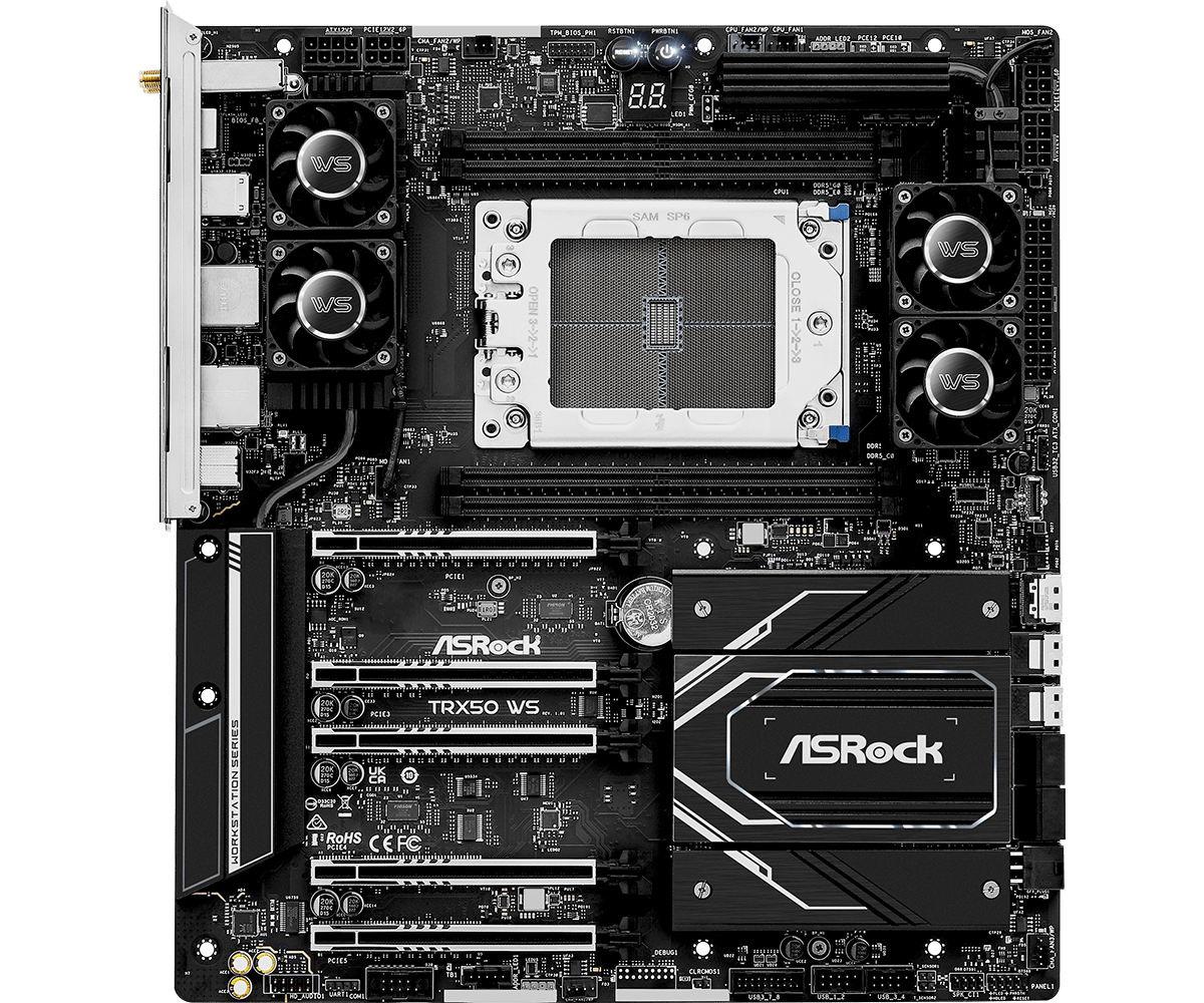 ASRock TRX50 WS E-ATX Mainboard Socket sTR5 Schwarz
