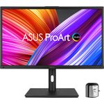 ASUS ProArt PA27DCE-K. Bildschirmdiagonale: 68,3 cm (26.9"), Display-Auflösung: 3840 x 2160 Pixel, HD-Typ: 4K Ultra HD, Bildschirmtechnologie: OLED, Reaktionszeit: 0,1 ms, Natives Seitenverhältnis: 16:9, Bildwinkel, horizontal: 178°, Bildwinkel, vertikal: 178°. Eingebaute Lautsprecher. Integrierter USB-Hub, USB-Hub-Version: 3.2 Gen 1 (3.1 Gen 1). VESA-Halterung, Höhenverstellung. Produktfarbe: Schwarz (90LM0810-B01I70)