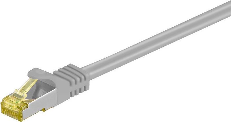 DSIT RJ45 Netzwerkkabel S/FTP (PiMF), mitCat.7 Rohkabel, Grau, 1m (DC-71-010)