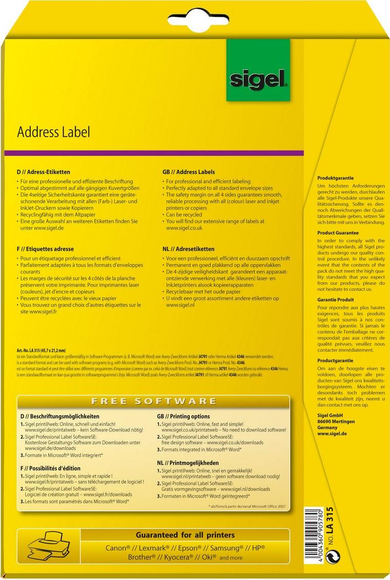 Sigel LA315 Weiß Laser/Inkjet (LA315)