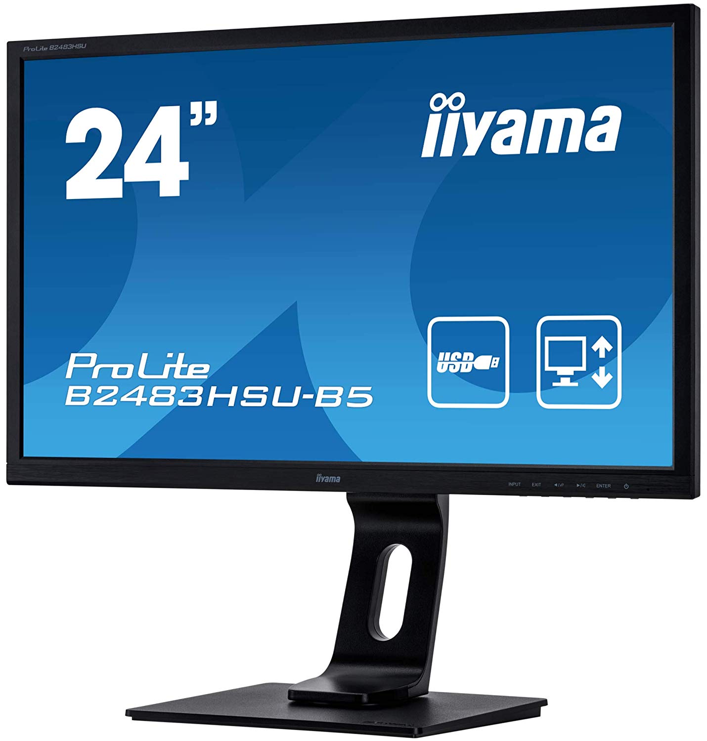 iiyama ProLite B2483HSU B5 LED Monitor 61cm (24) (24 sichtbar) 1920 x 1080 Full HD (1080p) TN 250 cd m² 1000 1 1 ms HDMI, VGA, DisplayPort Lautsprecher mattschwarz (B2483HSU B5)  - Onlineshop JACOB Elektronik