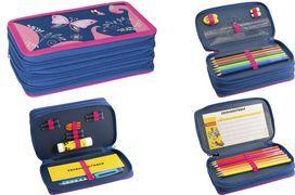 EBERHARD FABER Schüleretui Triple Decker Schmetterling 36-teilig, aus Polyester, Maße: (B)188 x (T)115 x (H)71 mm, - 1 Stück (577470)