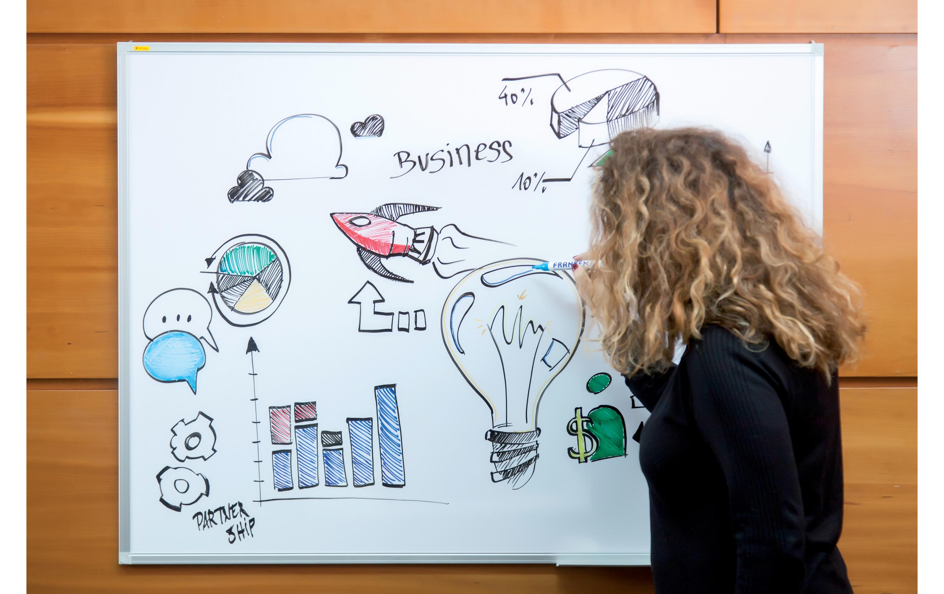 FRANKEN X-tra!Line SC3202 Whiteboard 900 x 600 mm Silber, Weiß