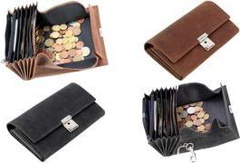 Alassio Kellnerbörse, aus Hunter-Leder, braun 6 Scheinfächer, Münzfach, Reißverschlussfach, - 1 Stück (42198)