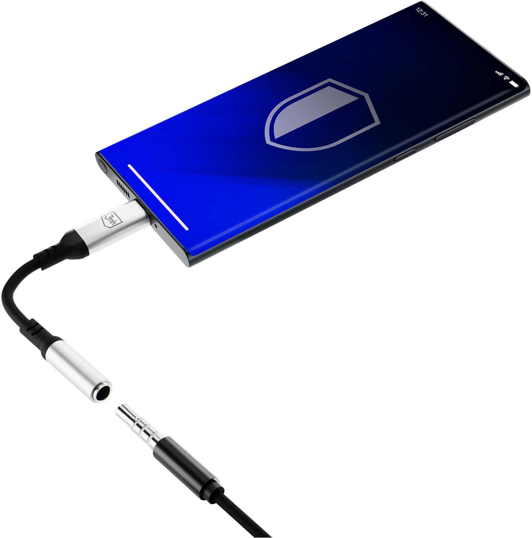 3MK Jack 3.5 mm USB Kabel Silber