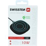 Swissten Wireless Charger Pad, 10W, with 1,5m Cable USB - Type C, black, Blister (22055500)