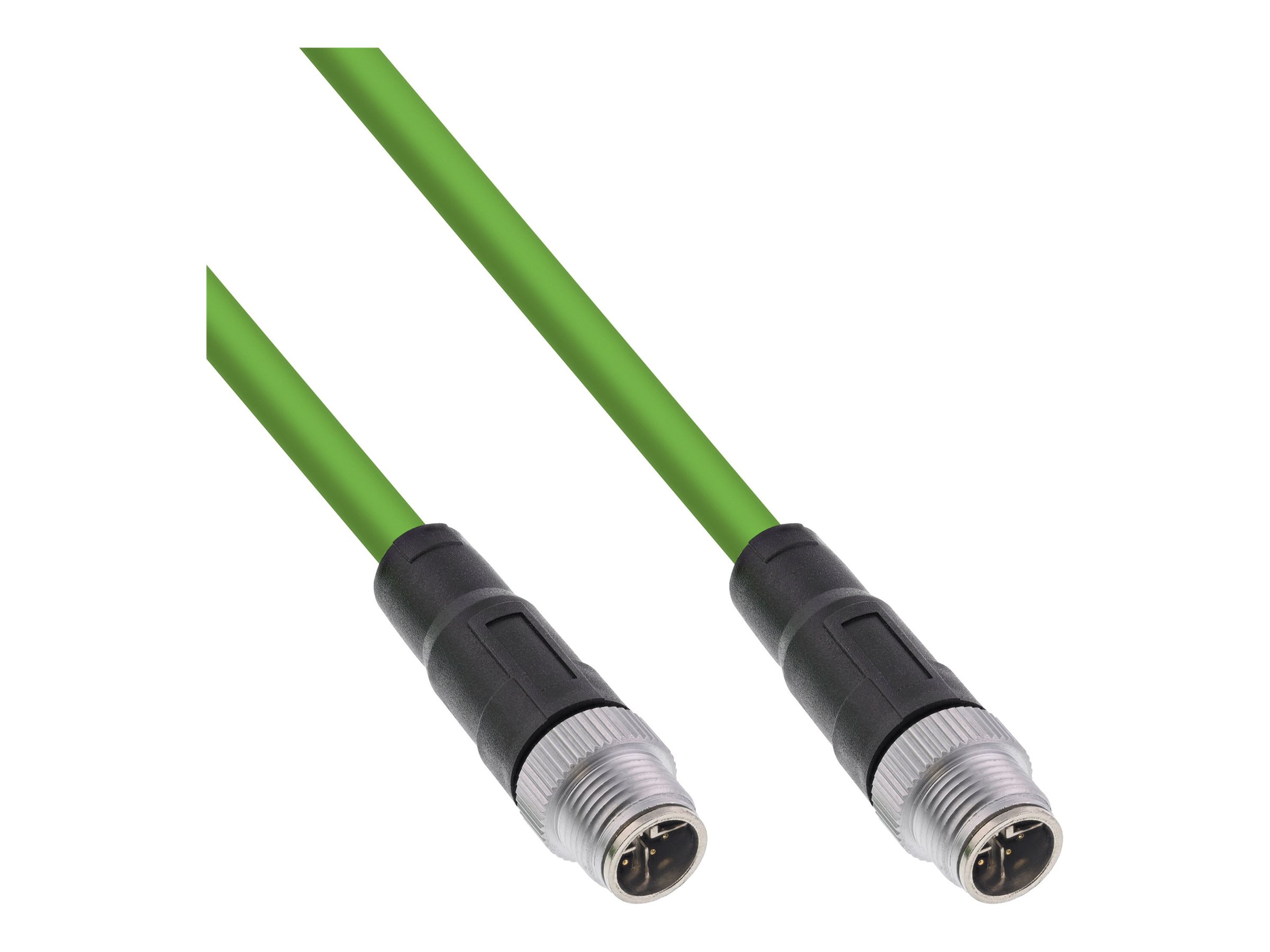 InLine Industrie Netzwerkkabel M12 8-pin X-kodiert Cat.6A PUR 5 m Grün