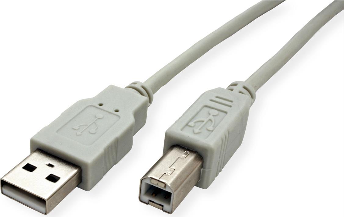 STANDARD USB 2.0 Kabel, Typ A-B, beige, 1,8 m (S3102)