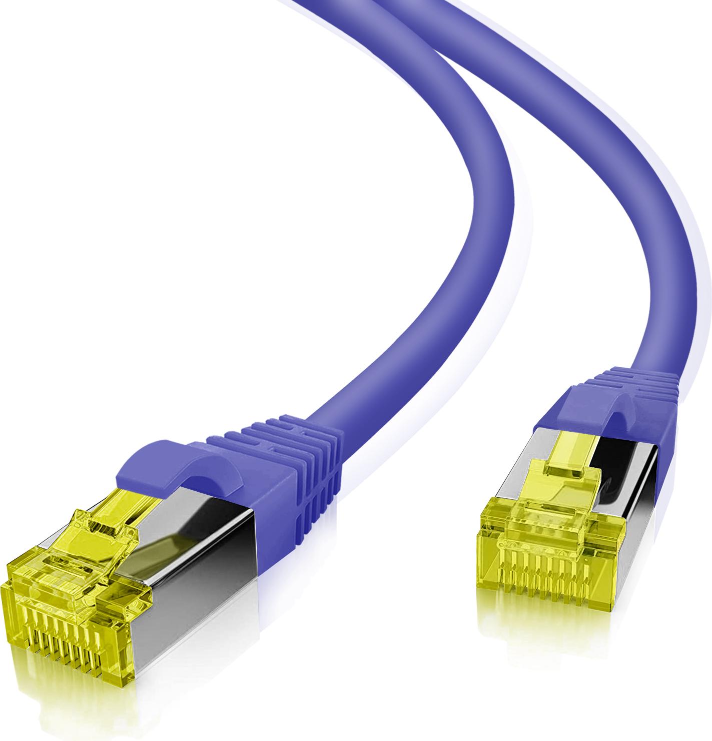 Helos Patchkabel S/FTP (PiMF) CAT 6a 20 m Vollkupfer Violett
