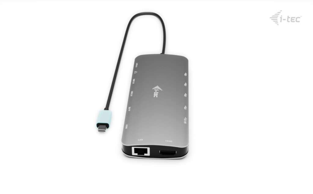 i-tec Nano Dock Dockingstation 2x HDMI USB-C 140 W Grau