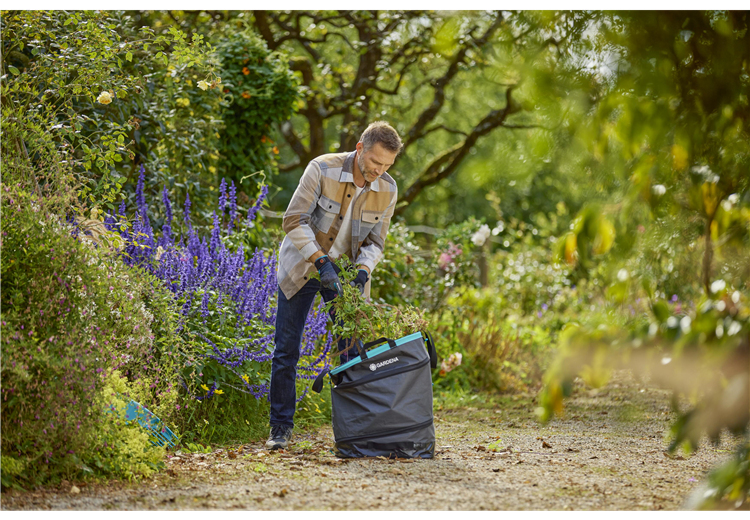 Gardena Gartenabfallsack PopUp rechteckig Größe M 130 l Schwarz, Grün