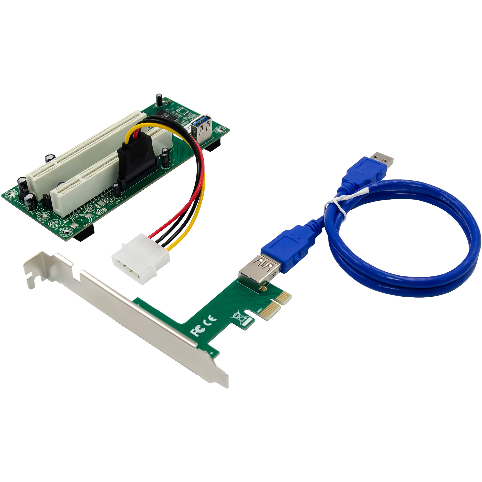 InLine Schnittstellenkarte 76619K PCIe x1 zu 2x PCI 32-Bit inkl. 60 cm Kabel