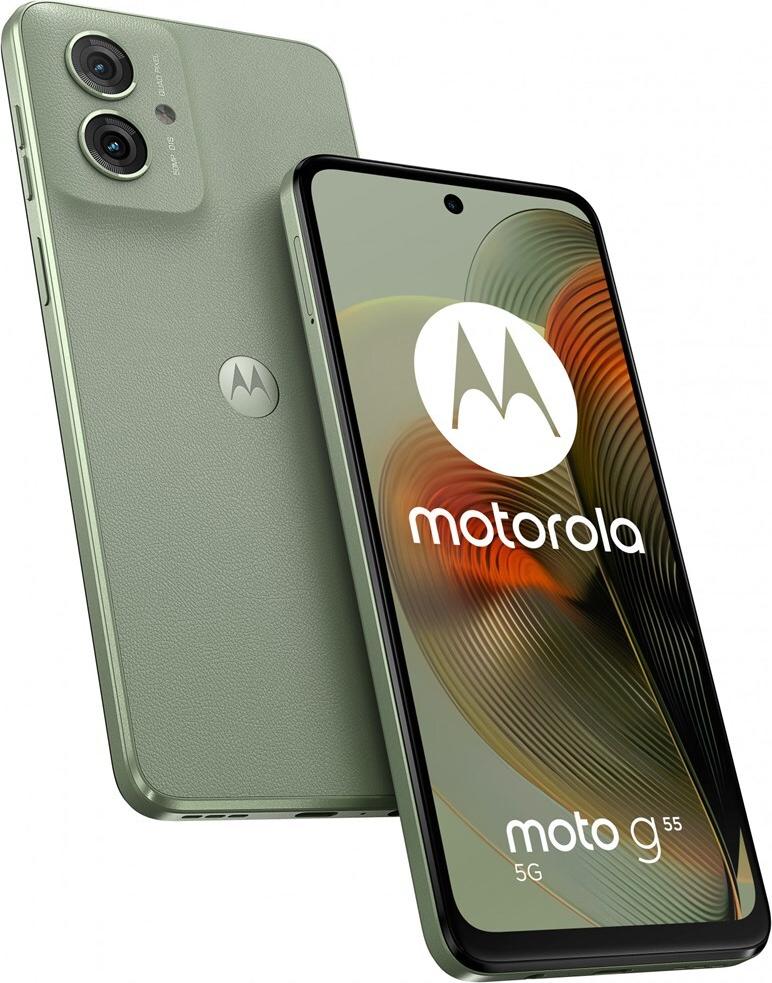 Motorola moto g55 5G 16,5 cm (6.49") Dual-SIM Android 14 USB Typ-C 12 GB 256 GB 5000 mAh Grün [Energieklasse B] (PB5U0034PL)