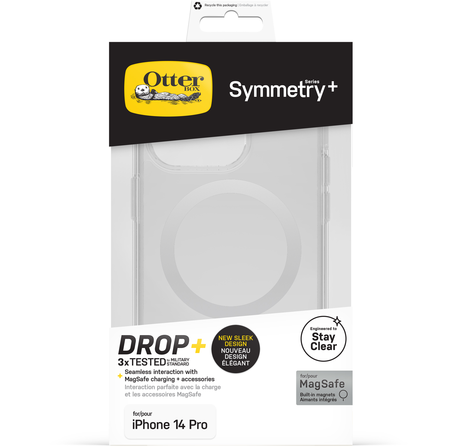 OtterBox Symmetry+ Handyhülle für iPhone 14 Pro 6,1" MagSafe Transparent