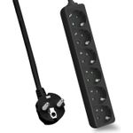 Helos Steckdosenleiste CLASSIC, 6-fach, schwarz, 3,0m, ohne Schalter Robustes klassisches Design , 3,0m Zuleitung , Leiterquerschnitt: 1,5 mm² , Kabeltyp: H05VV-F 3G1.5mm , ohne Schalter , 6 Schutzkontaktsteckdosen 45° gedreht , mit Berührungsschutz , belastbar bis zu 16 A/230V (4000 Watt) , VDE, CE und GS-Zertifiziert , Farbe: schwarz (262807)