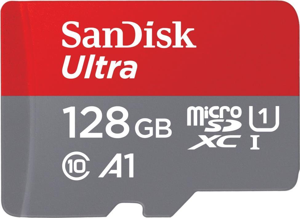 SanDisk Ultra Flash-Speicherkarte (microSDXC-an-SD-Adapter inbegriffen) (SDSQUAB-128G-GN6MA)