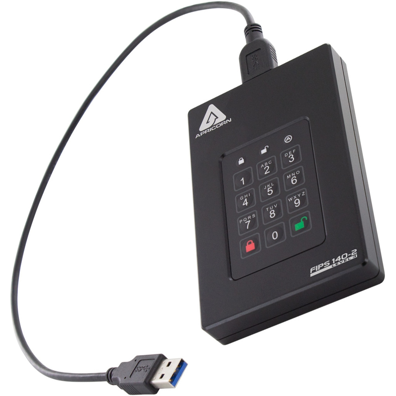 Apricorn Aegis Fortress L3 Externe Festplatte 4 TB USB 3.1 256-bit AES-XTS FIPS 140-2 Level 3 Schwarz