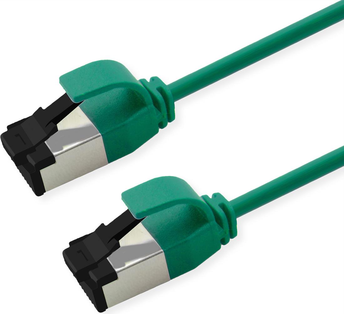 ROLINE S/FTP Patchkabel Kat.8.1, Slim, PoE, gruen, 1,5m (21.15.3434)