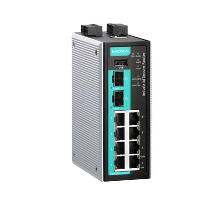 Moxa EDR-810-2GSFP Kabelrouter 8 Port Schnelles Ethernet Schwarz