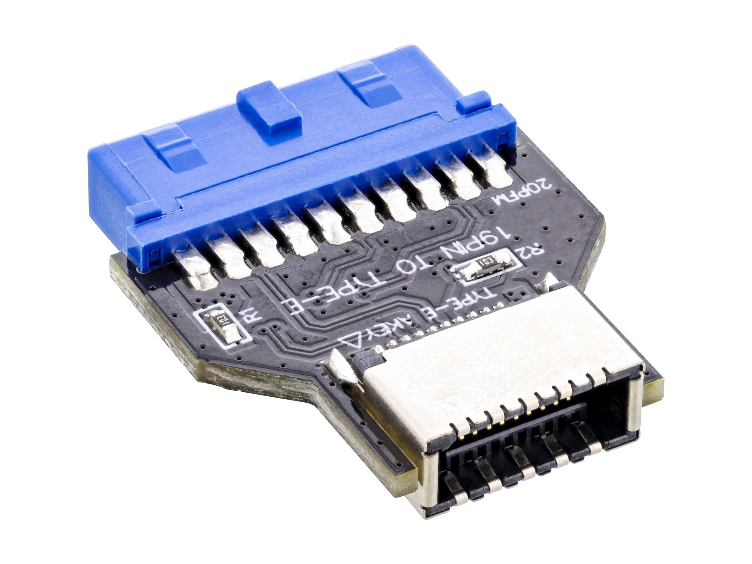 InLine 33446R Interner USB-Adapter USB 3.0 zu USB 3.2 Typ-E Blau