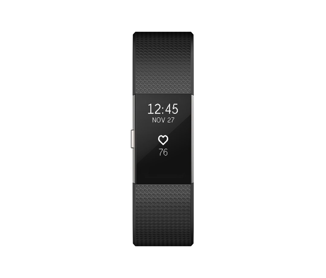 Fitbit Charge 2 OLED Aktivitäts-Trackerarmband Schwarz, Silber