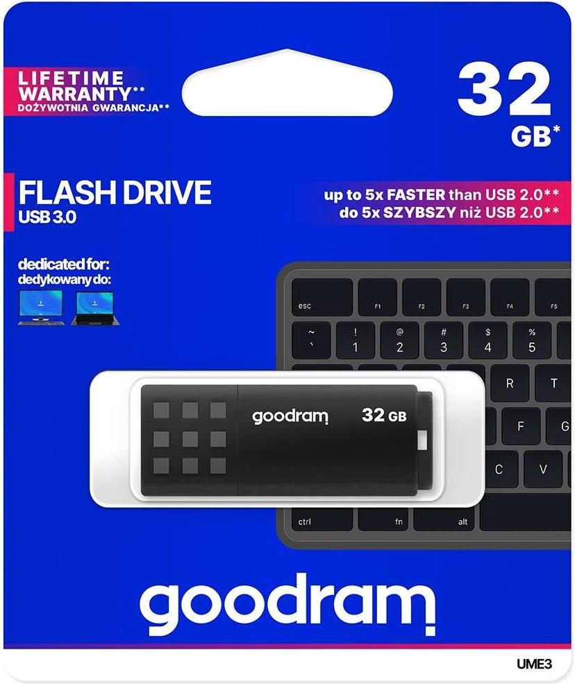 Goodram UME3 USB-Stick 32 GB USB Typ-A 3.2 Gen 1 (3.1 Gen 1) Schwarz (UME3-0320K0R11)