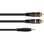 OMNITRONIC Adapterkabel 3,5 Klinke/2xCinch 1,5m sw (30225151)