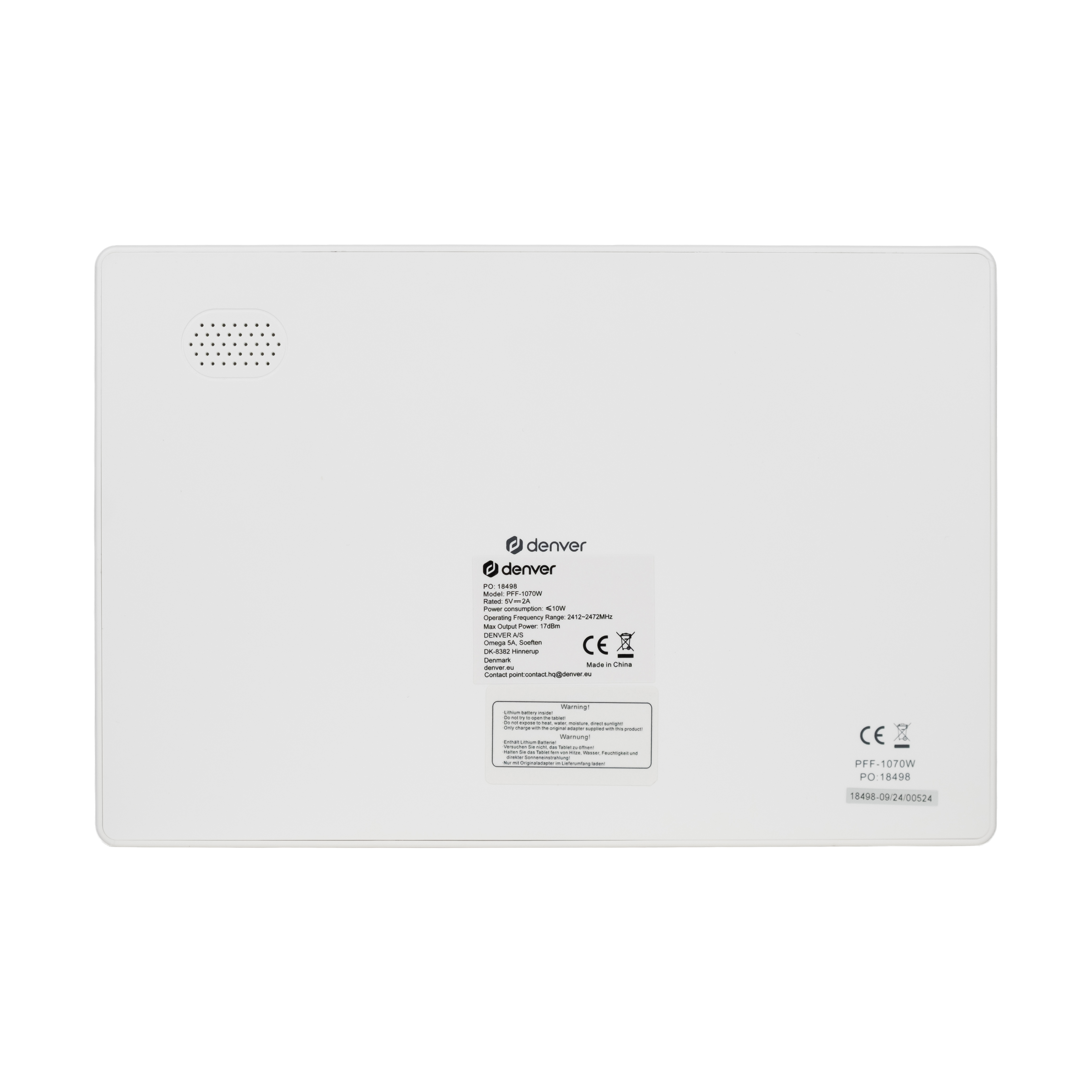 DENVER Frameo PFF-1070W 10.1" 1 GB RAM 16 GB Digitaler Bilderrahmen Weiß