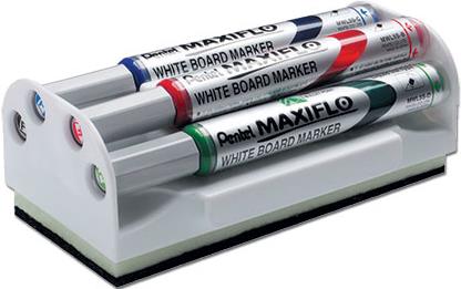 Pentel Maxiflo MWL5S Whiteboard-Marker Set 2 mm Rundspitze Schwarz, Blau, Grün, Rot